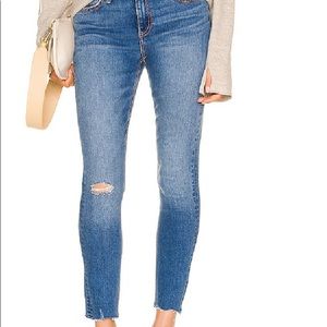 Rag & Bone Cate Mid- Rise Ankle Skinny Mick with holes size 25